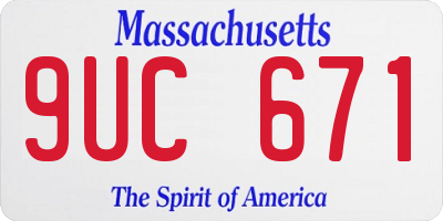 MA license plate 9UC671