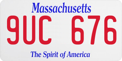 MA license plate 9UC676