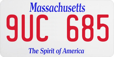MA license plate 9UC685
