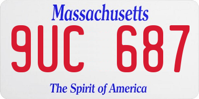 MA license plate 9UC687