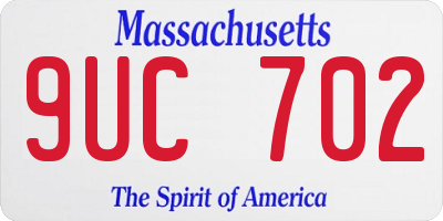 MA license plate 9UC702