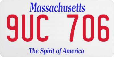 MA license plate 9UC706