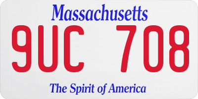 MA license plate 9UC708