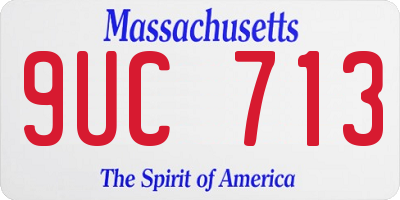 MA license plate 9UC713