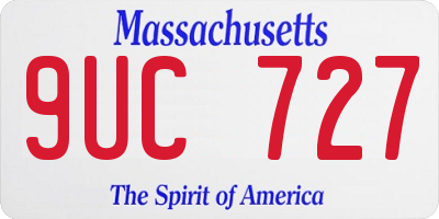 MA license plate 9UC727