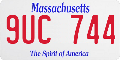 MA license plate 9UC744