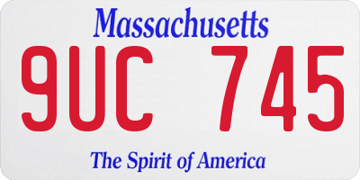 MA license plate 9UC745