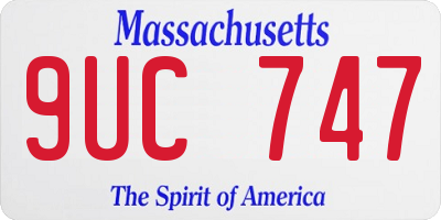 MA license plate 9UC747