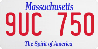 MA license plate 9UC750