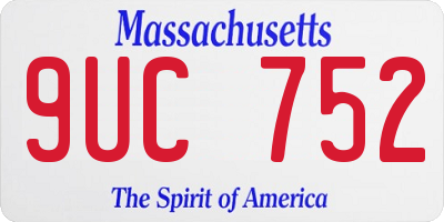 MA license plate 9UC752