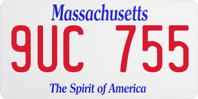MA license plate 9UC755