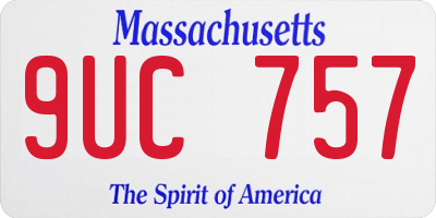 MA license plate 9UC757