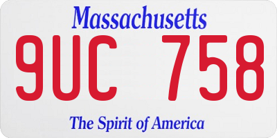 MA license plate 9UC758