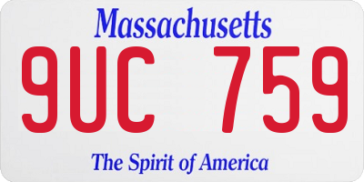MA license plate 9UC759