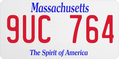 MA license plate 9UC764