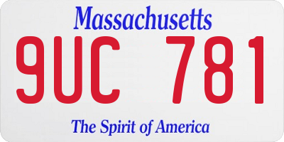 MA license plate 9UC781