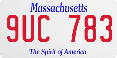 MA license plate 9UC783