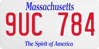 MA license plate 9UC784