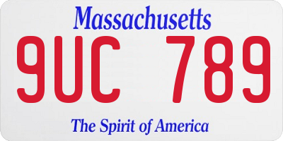 MA license plate 9UC789