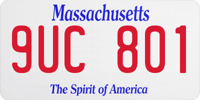 MA license plate 9UC801