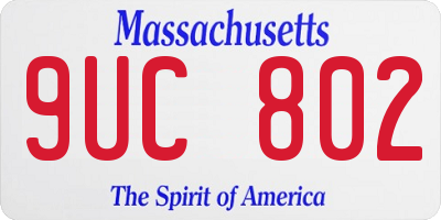 MA license plate 9UC802