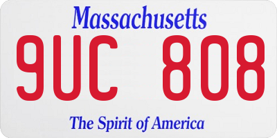 MA license plate 9UC808