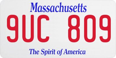 MA license plate 9UC809