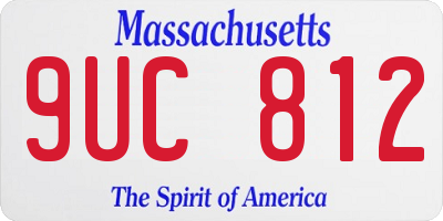 MA license plate 9UC812
