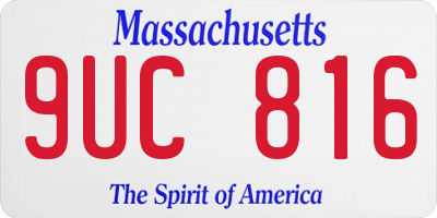 MA license plate 9UC816