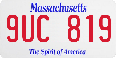 MA license plate 9UC819