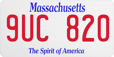 MA license plate 9UC820