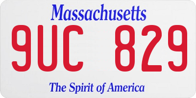 MA license plate 9UC829