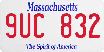 MA license plate 9UC832