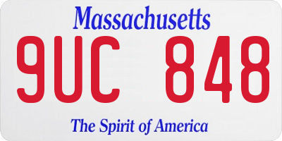 MA license plate 9UC848