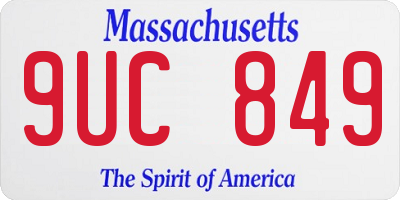 MA license plate 9UC849
