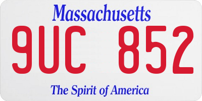MA license plate 9UC852