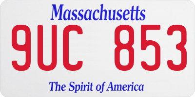 MA license plate 9UC853