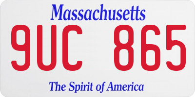 MA license plate 9UC865