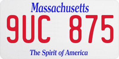 MA license plate 9UC875