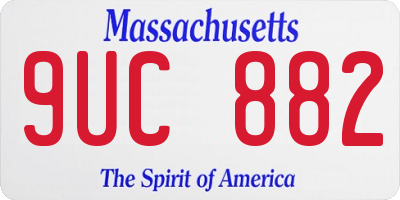 MA license plate 9UC882