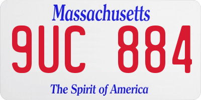 MA license plate 9UC884