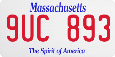 MA license plate 9UC893