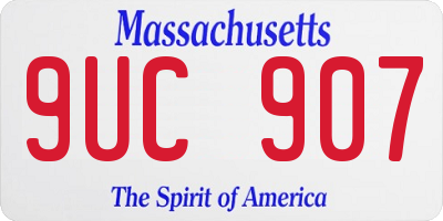 MA license plate 9UC907