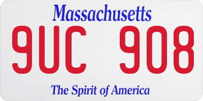 MA license plate 9UC908