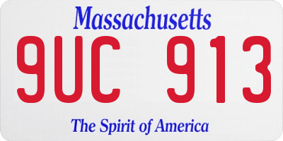 MA license plate 9UC913