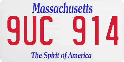 MA license plate 9UC914