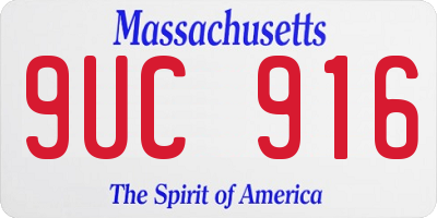 MA license plate 9UC916