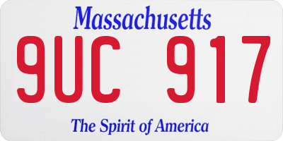 MA license plate 9UC917