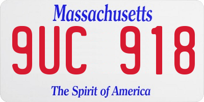 MA license plate 9UC918
