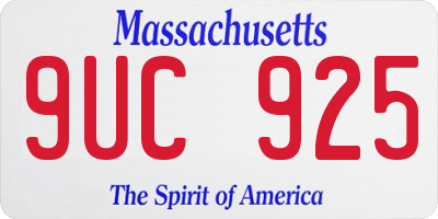 MA license plate 9UC925